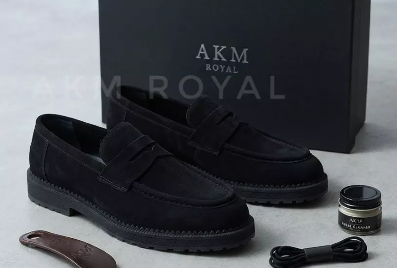 HAKİKİ DERİ ERKEK LOAFER AYAKKABI SİYAH SÜET