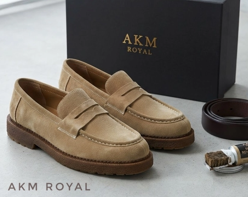 HAKİKİ DERİ KUM SÜET LOAFER ERKEK AYAKKABI MOKKA 003